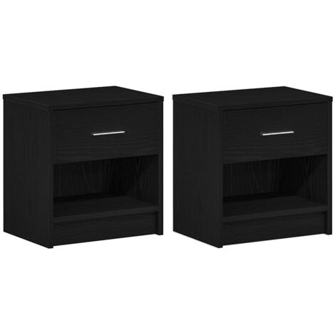 vidaXL Comodini 2 pz con Cassetto Nero 39x28x41 cm