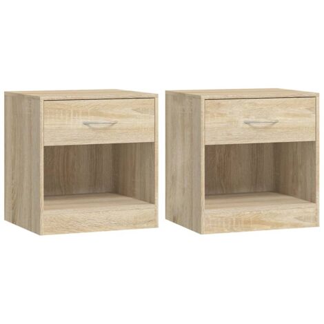 vidaXL Comodini 2 pz con Cassetto Rovere - Design Elegante - 36,5x30,5x38 cm