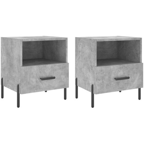 vidaXL Comodini 2 pz Grigio Cemento 40x35x47,5 cm in Legno Multistrato