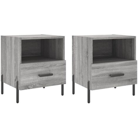 vidaXL Comodini 2 pz Grigio Sonoma 40x35x47,5 cm in Legno Multistrato