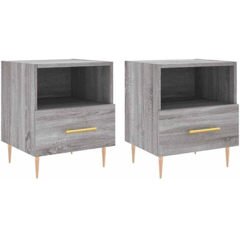 vidaXL Comodini 2 pz Grigio Sonoma 40x35x47,5 cm in Legno Multistrato