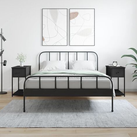 vidaXL Comodini 2 pz Neri 30x60x60 cm in Legno Multistrato