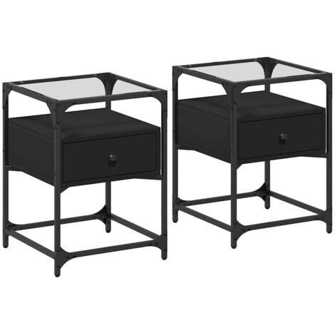 vidaXL Comodini 2 pz Neri 40x40x55 cm in Legno Multistrato