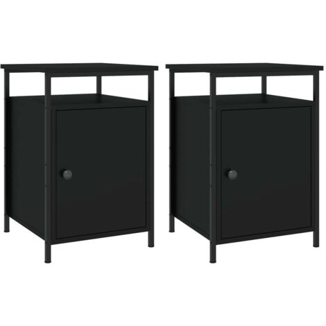 vidaXL Comodini 2 pz Neri 40x42x60 cm in Legno Multistrato