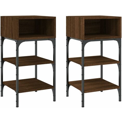 vidaXL Comodini 2 pz Rovere Marrone 35x34,5x70 cm in Legno Multistrato