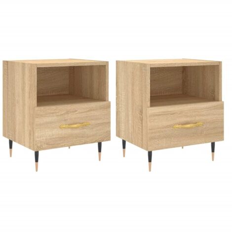vidaXL Comodini 2 pz Rovere Sonoma 40x35x47,5 cm in Legno Multistrato