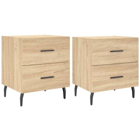 vidaXL Comodini 2 pz Rovere Sonoma 40x35x47,5 cm in Legno Multistrato