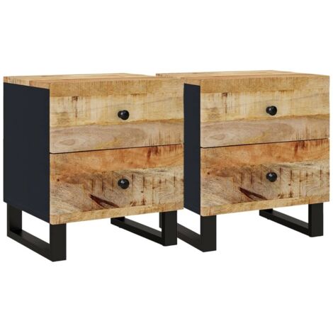 vidaXL Comodini 2pz 40x33x46 cm in Legno Massello di Mango