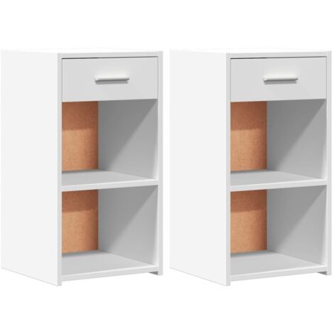 vidaXL Comodini 2pz Bianchi 35x34x65 cm in Legno Multistrato