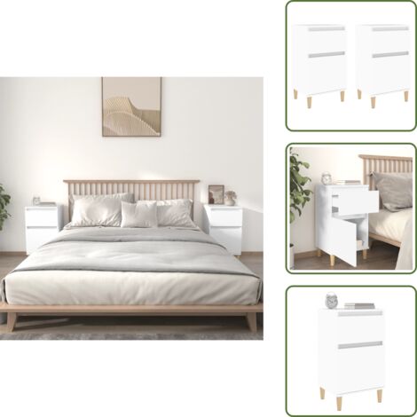 - vidaXL Comodini 2pz Bianchi 40x35x70 cm -