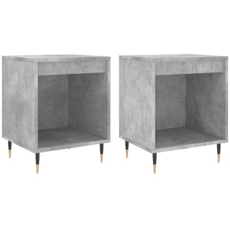 vidaXL Comodini 2pz Grigio Cemento 40x35x50 cm in Legno Multistrato