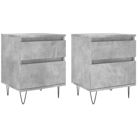 vidaXL Comodini 2pz Grigio Cemento 40x35x50 cm in Legno Multistrato