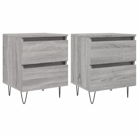 vidaXL Comodini 2pz Grigio Sonoma 40x35x50 cm in Legno Multistrato