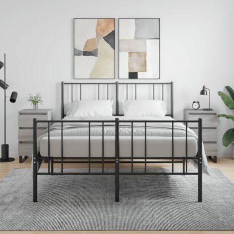vidaXL Comodini 2pz Grigio Sonoma 40x35x69 cm in Legno Multistrato