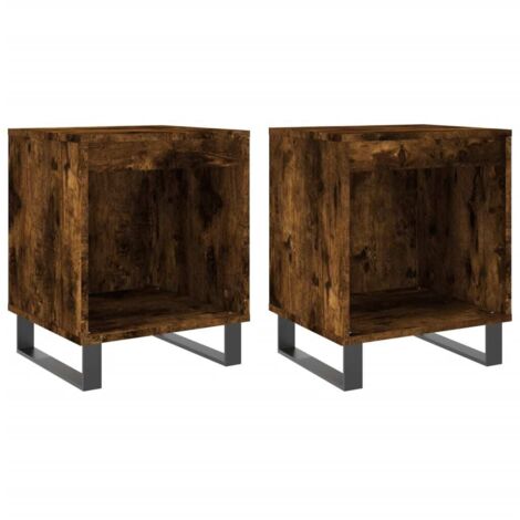 vidaXL Comodini 2pz Rovere Fumo 40x35x50 cm in Legno Multistrato