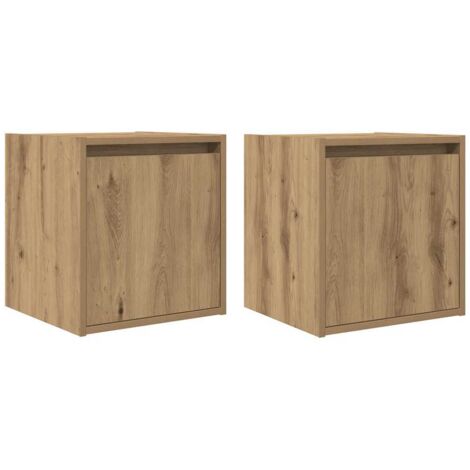 vidaXL Comodini a Muro 2 pz Rovere Artigianale 38x34x40 cm