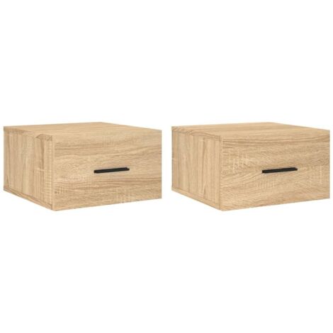 vidaXL Comodini a Muro 2 pz Rovere Sonoma 35x35x20 cm