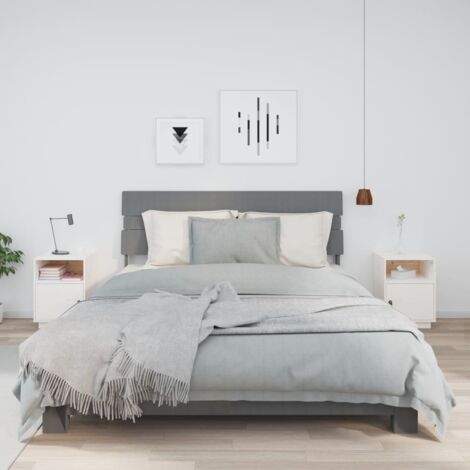 vidaXL Comodini Bianchi 2 pz 40x34x55 cm in Legno Massello di Pino