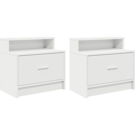 vidaXL Comodini con Cassetto 2 pz Bianco 51x31x47 cm