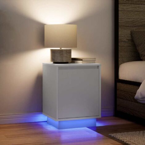 vidaXL Comodini con Luci a LED 2 pz Bianco 38x34x50 cm