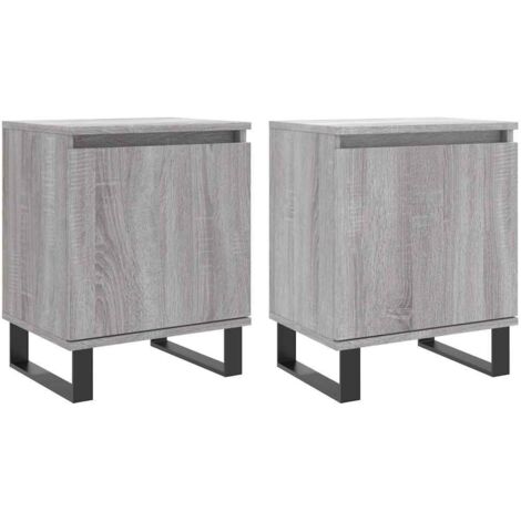 vidaXL Comodini Grigio Sonoma 2 pz 40x30x50 cm in Legno Multistrato