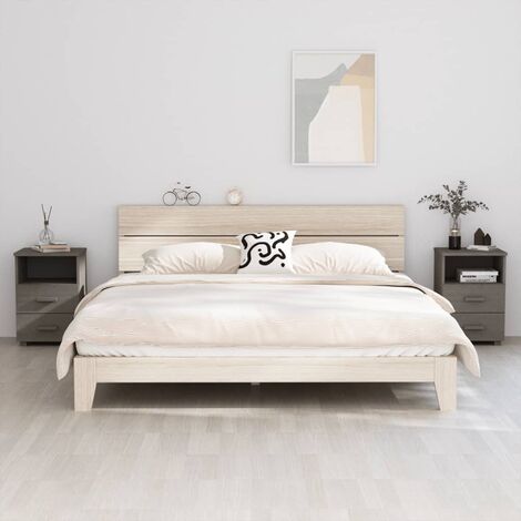 vidaXL Comodini HAMAR 2 pz Grigio Chiaro 40x35x62 cm Legno di Pino