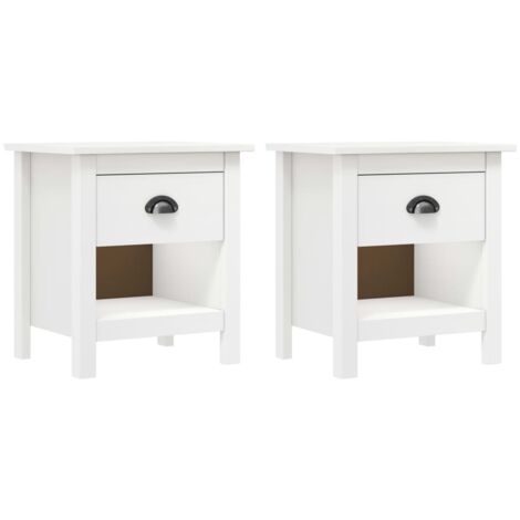 vidaXL Comodini Hill 2 pz 46x35x49,5 cm Legno Massello di Pino