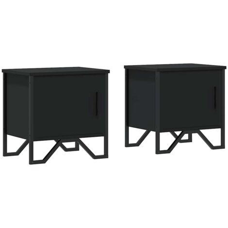 vidaXL Comodini Neri 2 pz 40x30x40 cm in Legno Multistrato