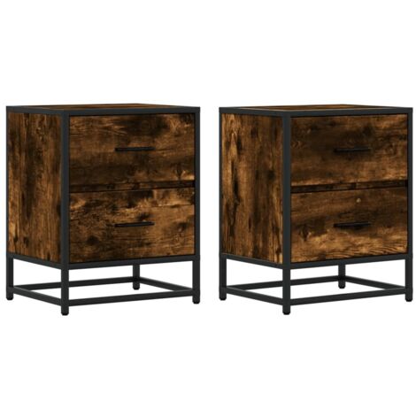vidaXL Comodini Rovere Fumo 2 pz 40x31x50 cm in Truciolato