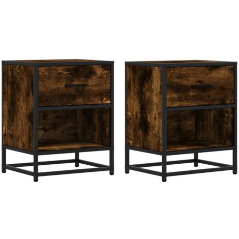 vidaXL Comodini Rovere Fumo 2 pz 40x31x50 cm in Truciolato
