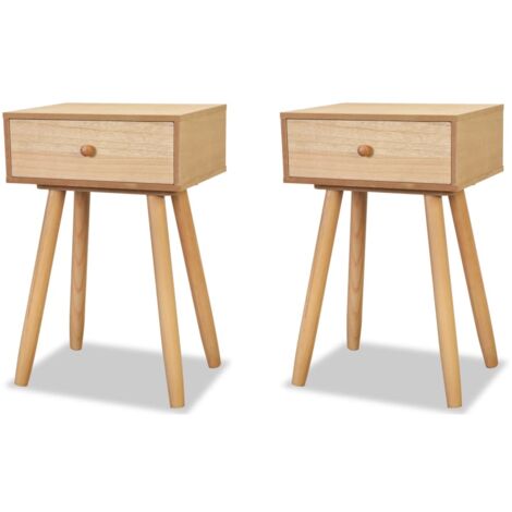 vidaXL Comodini Set 2 pz in Massello di Pino 40x30x61 cm Marroni