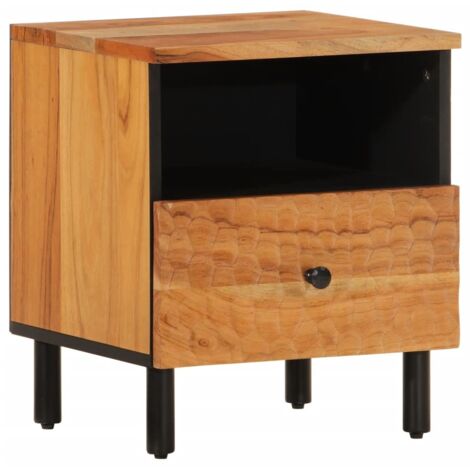 vidaXL Comodino 40x33x46 cm in Legno Massello di Acacia