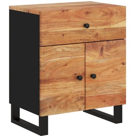 vidaXL Comodino 50x33x60 cm Legno Massello Acacia e Legno Multistrato