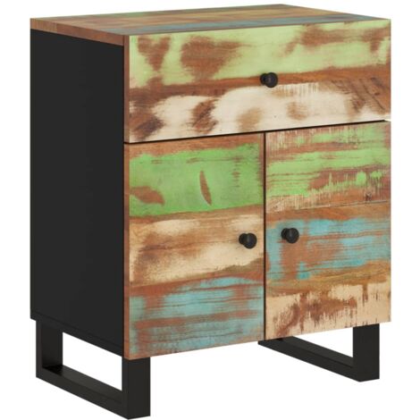 vidaXL Comodino 50x33x60cm Legno Massello Recupero e Legno Multistrato