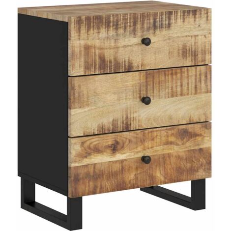 vidaXL Comodino 50x33x62cm Legno Massello di Mango e Legno Multistrato