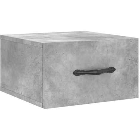 vidaXL Comodino a Muro Grigio Cemento 35x35x20 cm