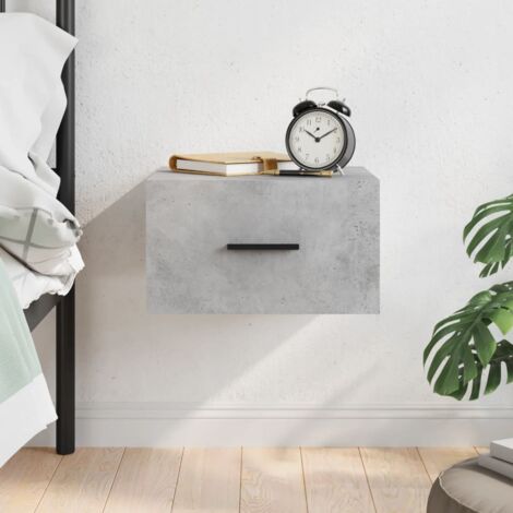 vidaXL Comodino a Muro Grigio Cemento 35x35x20 cm
