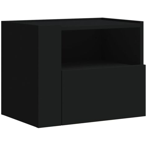 vidaXL Comodino a Muro Nero 45x30x35 cm