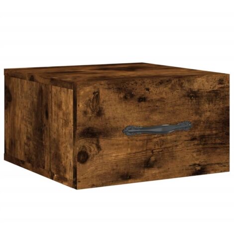 vidaXL Comodino a Muro Rovere Fumo 35x35x20 cm