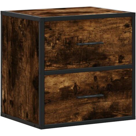 vidaXL Comodino a Muro Rovere Fumo 40x31x39,5 cm