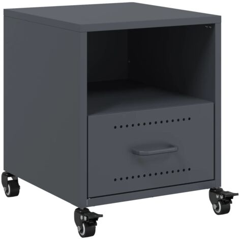 vidaXL Comodino Antracite 36x39x43,5 cm in Acciaio