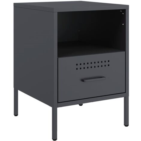vidaXL Comodino Antracite 36x39x50,5 cm in Acciaio