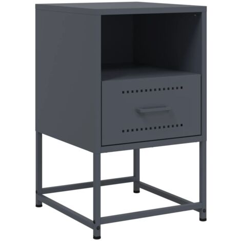 vidaXL Comodino Antracite 36x39x60,5 cm in Acciaio