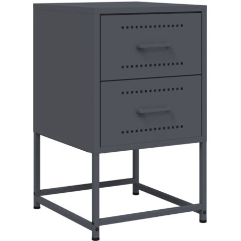 vidaXL Comodino Antracite 36x39x60,5 cm in Acciaio