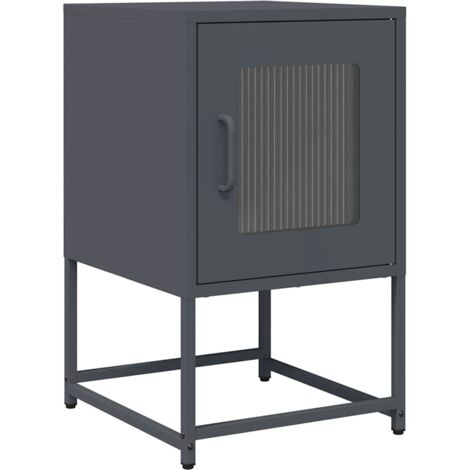 vidaXL Comodino Antracite 36x39x60,5 cm in Acciaio Laminato a Freddo