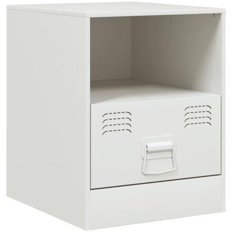 vidaXL Comodino Bianco 34,5x39x44 cm in Acciaio