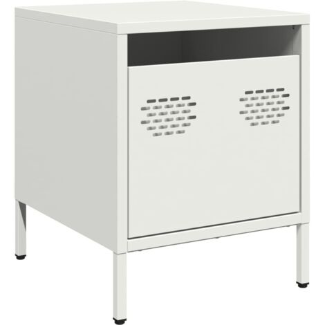 vidaXL Comodino Bianco 35x39x43,5 cm in Acciaio