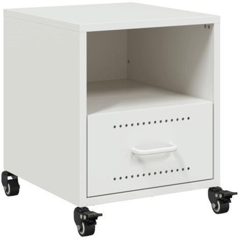 vidaXL Comodino Bianco 36x39x43,5 cm in Acciaio