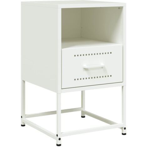 vidaXL Comodino Bianco 36x39x60,5 cm in Acciaio