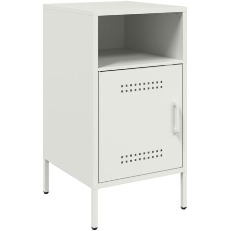 vidaXL Comodino Bianco 36x39x68 cm in Acciaio